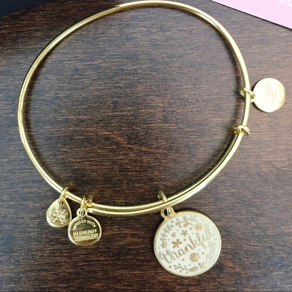 Alex and Ani Thankful Charm Bangle Bracelet - Picture 3 of 9